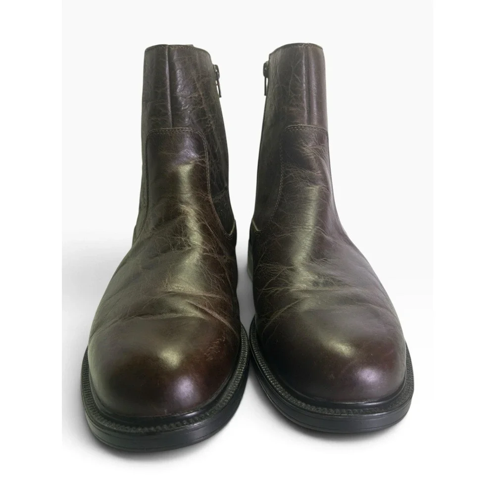 Rockport Toloni Dress Ankle Boots Mens 12M Brown Distressed Leather APM1155F